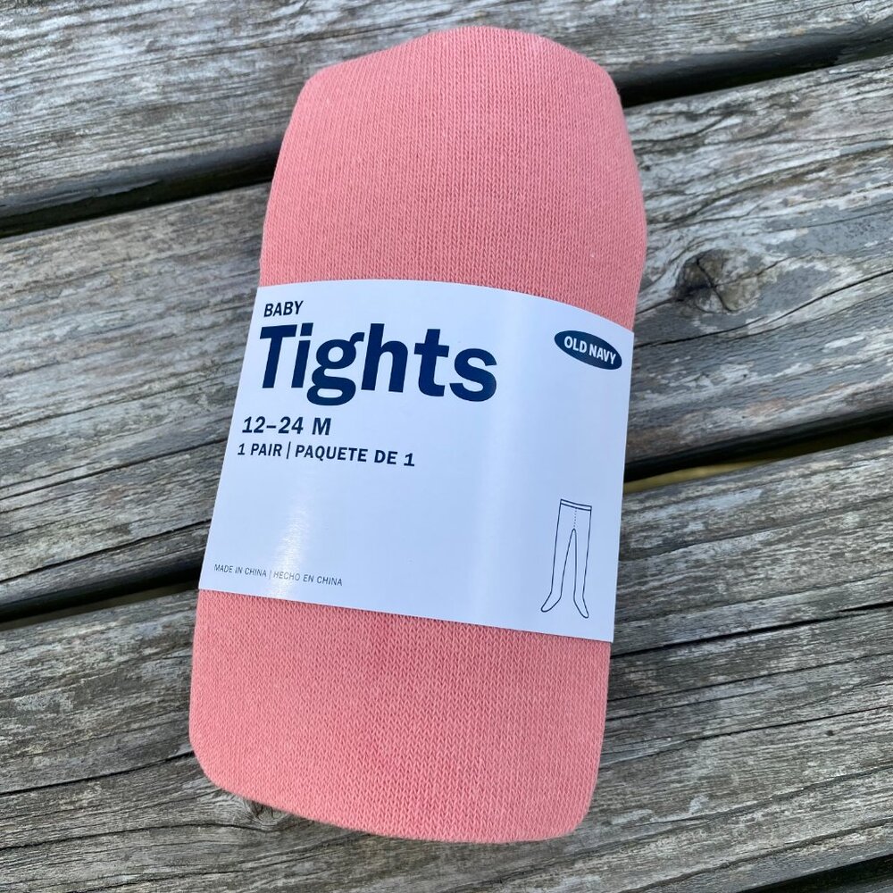 Old Navy Pink Solid Soft-Knit Tights for Toddler Girls